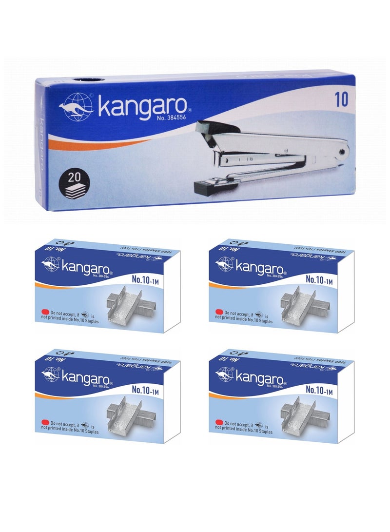 Kangaro 1-Piece #10 Stapler With With Four Pack Of Pins  - Image 1