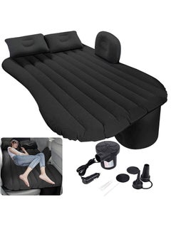 Arabest Car Air Mattress, Removable Black Backseat Air Bed with Air-Pump, Portable Car Travel Bed with Pillows  - Image 1
