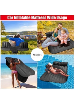 Arabest Car Air Mattress, Removable Black Backseat Air Bed with Air-Pump, Portable Car Travel Bed with Pillows  - Image 5