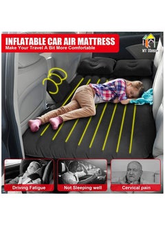 Arabest Car Air Mattress, Removable Black Backseat Air Bed with Air-Pump, Portable Car Travel Bed with Pillows  - Image 3