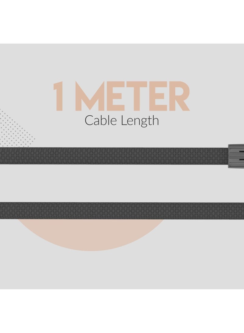 Toreto TOR-874 Lightning Cable TOR Cord Alpha (Compatible with Iphone, Ipad, Ipod, iOS, Black, One Cable) - Image 3