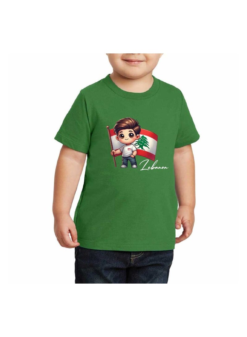 Lebanese Kids Boys T-Shirt Classic Round Neck And Short Sleeve Cotton Tshirt-Lebanese Boys T-Shirt Ideal For Daily Wear And Events