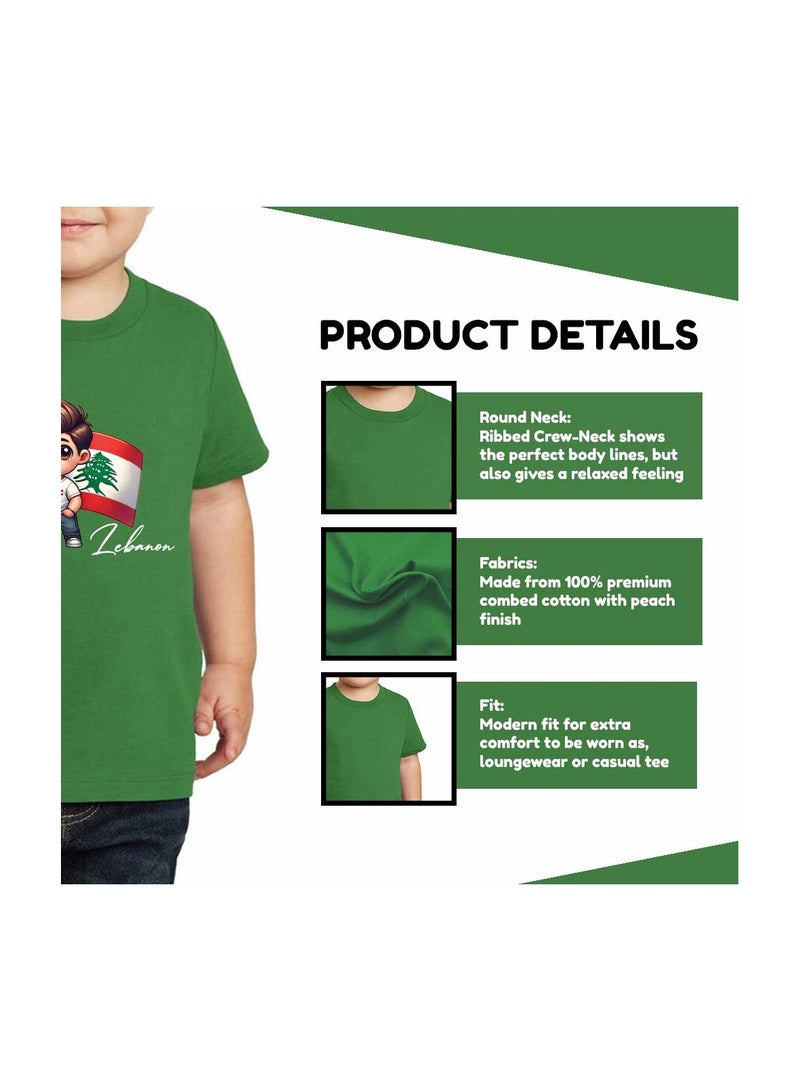 Lebanese Kids Boys T-Shirt Classic Round Neck And Short Sleeve Cotton Tshirt-Lebanese Boys T-Shirt Ideal For Daily Wear And Events