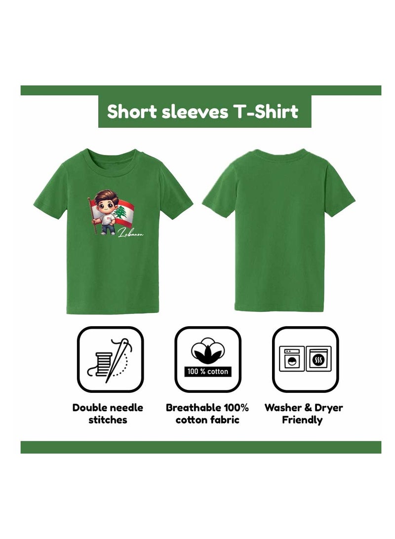 Lebanese Kids Boys T-Shirt Classic Round Neck And Short Sleeve Cotton Tshirt-Lebanese Boys T-Shirt Ideal For Daily Wear And Events