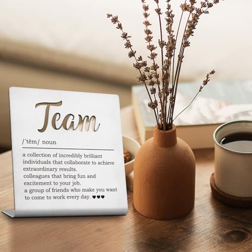 FOKCBOCM Team Gifts for Employees, Coworker gifts for Women funny, Thank You Present for Coworker Women, Funny Team Definition Sign, Teamwork Quotes Motivational Quotes for Decor Signs & Plaques-LSG13 - Image 2