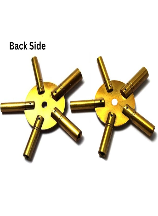 ATAR Clock Winder Winding Set of 2 Key Brass Even & Odd Numbers Tool Universal Mantle 5 Prong (2, 4, 6, 8, 10 and 3, 5, 7, 9, 11) - Image 4