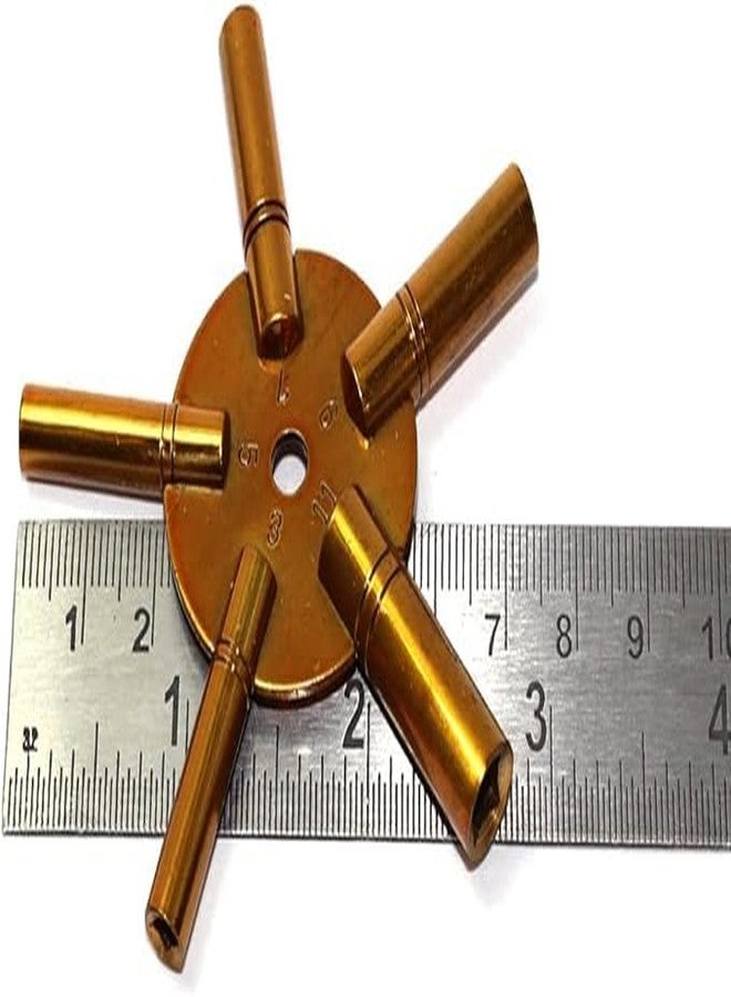 ATAR Clock Winder Winding Set of 2 Key Brass Even & Odd Numbers Tool Universal Mantle 5 Prong (2, 4, 6, 8, 10 and 3, 5, 7, 9, 11) - Image 3