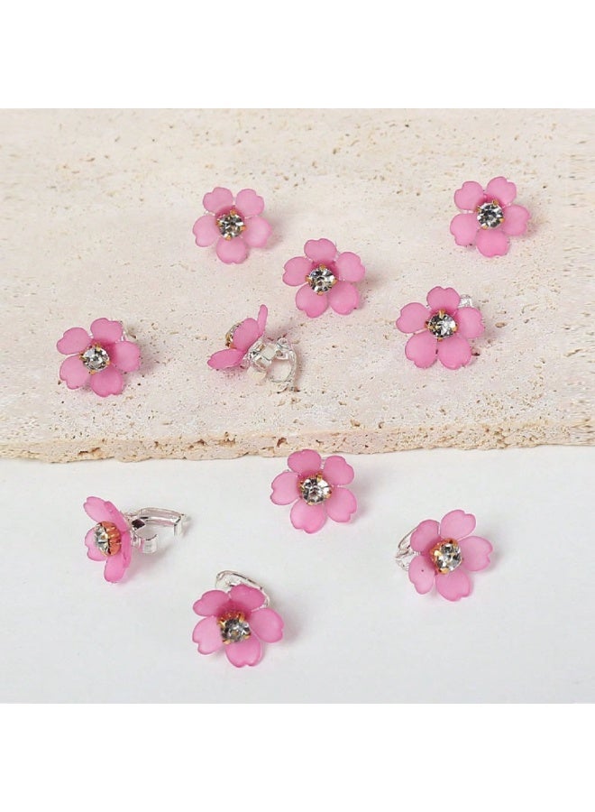 ٢٠ مشبك شعر صغير بشكل زهرة، مشابك كريستال للنساء والفتيات - Image 2