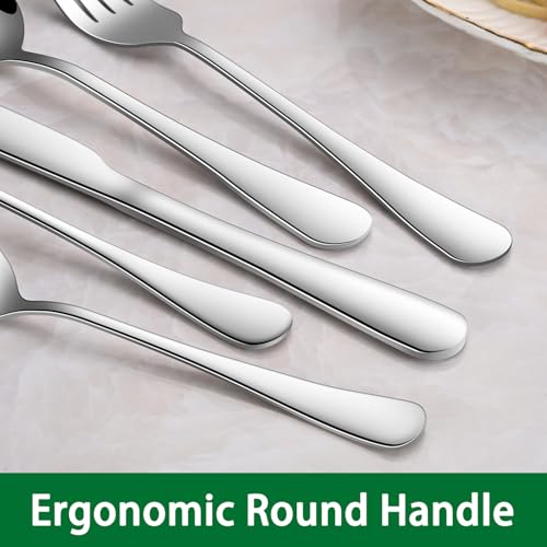 Dehov Salad Forks And Teaspoon,6.7 Inches Stainless Steel Dessert Spoons And Forks,Set Of 16 Dishwasher Safe Silverware Fork And Spoon For Home,Restaurant - Image 5