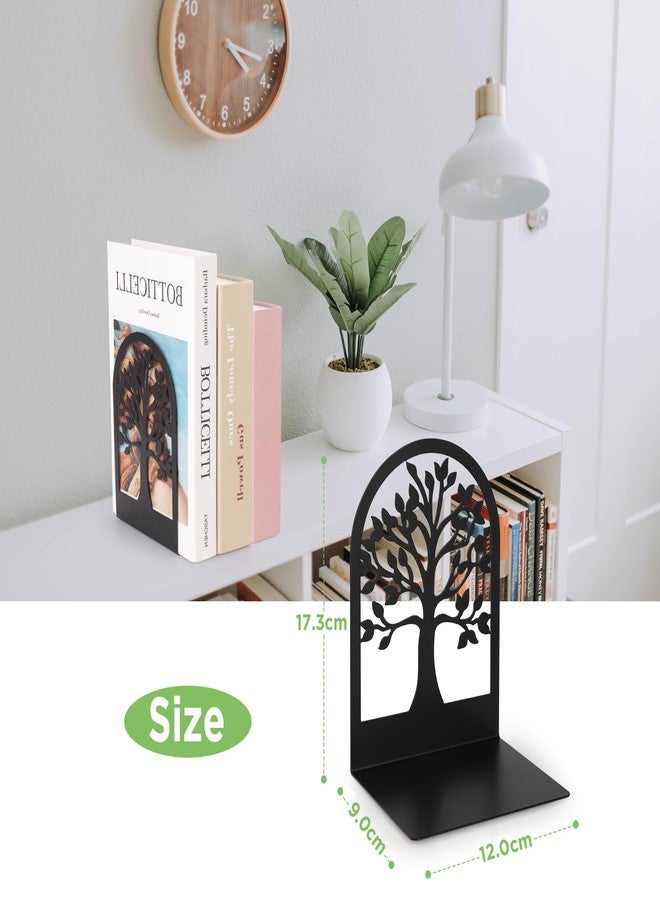 Anhow Bookends for Shelves, Book Ends Decorative for Heavy Books, Metal Book Shelf Holder for Home Office Black Book Ends -3 Pairs/ 6 PCS, Black - Image 2