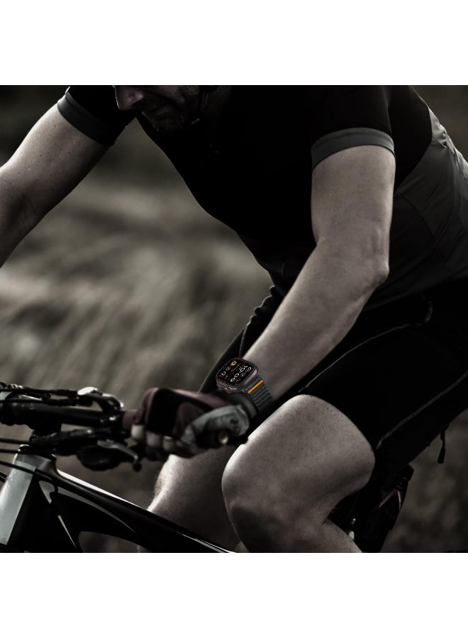 X-level Sport Band Compatible with Apple Watch Ultra Band 49mm 46mm 45mm 44mm for Men, Soft Nylon Strap Adjustable Wristbands Parachute Buckle Stretchy Fabric Nylon Wide Strap Wristband for iWatch Series 8/7/SE/6/5/4/3/2/1 Black - Image 3