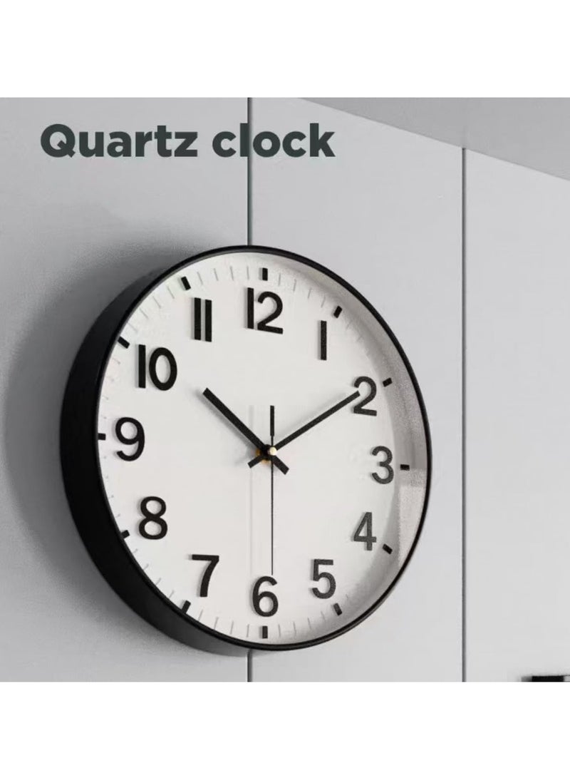 GUDOO Wall Clocks Battery Operated, 12” Large Wall Clock for Living Room Bedroom Classroom Decor, Kitchen Clock, Modern Wall Clock, Non-Ticking Silent Clock (White) - Image 3