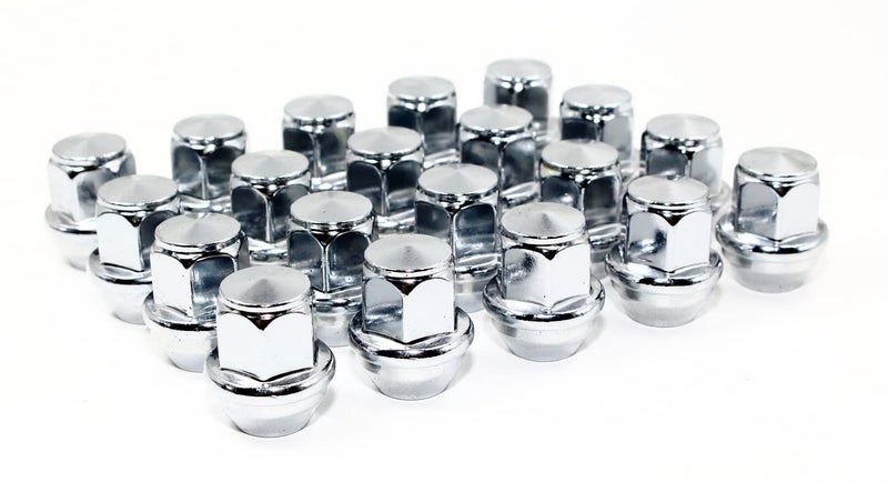 Set of 20 Veritek 12x15mm 34 19mm Hex 125 Inch 3175mm Length Chrome OEM Factory Style Large Acorn Seat Lug Nuts for Ford Focus Fusion Escape Lincoln MKC MKZ Factory Wheels