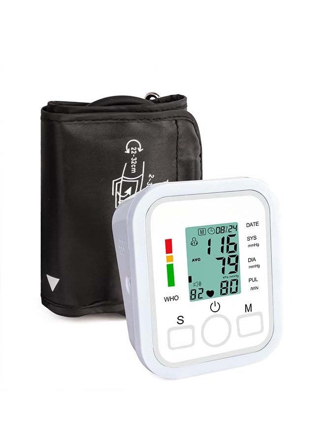 Generic - Blood Pressure Monitor for Home Use Extra Large Cuff Automatic Upper Arm Digital Blood Pressure Machine,Large Display with LED Background Light (White-Upper Arm) - Image 1