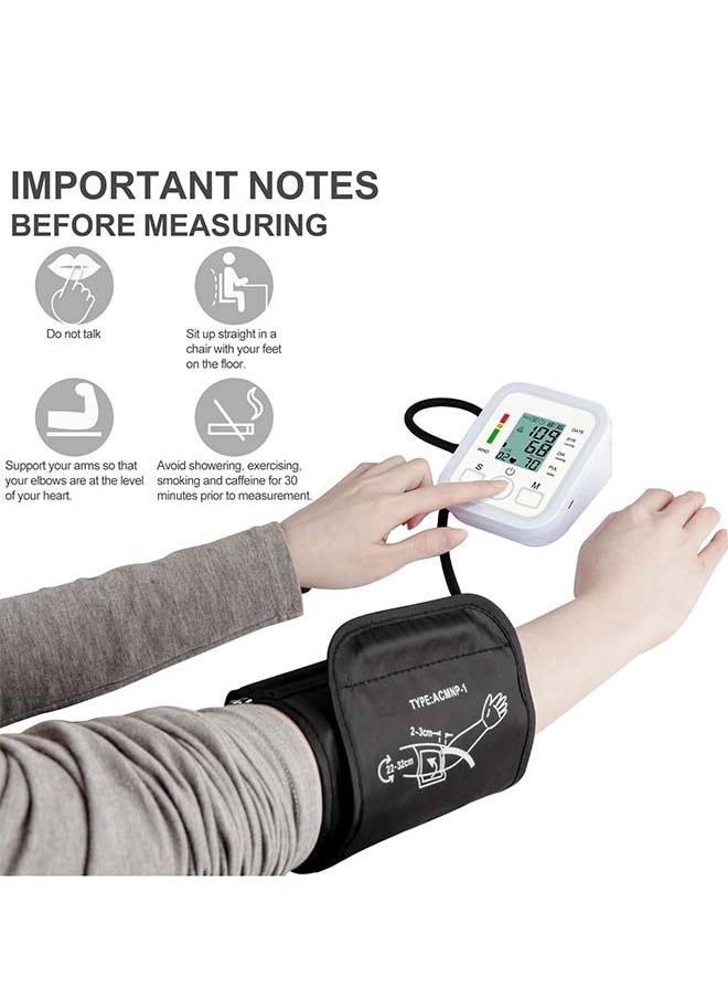 Generic - Blood Pressure Monitor for Home Use Extra Large Cuff Automatic Upper Arm Digital Blood Pressure Machine,Large Display with LED Background Light (White-Upper Arm) - Image 1