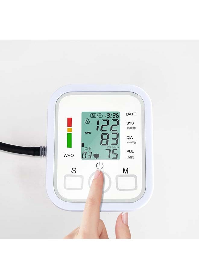 Generic - Blood Pressure Monitor for Home Use Extra Large Cuff Automatic Upper Arm Digital Blood Pressure Machine,Large Display with LED Background Light (White-Upper Arm) - Image 1