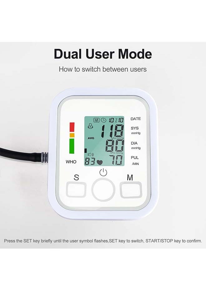 Generic - Blood Pressure Monitor for Home Use Extra Large Cuff Automatic Upper Arm Digital Blood Pressure Machine,Large Display with LED Background Light (White-Upper Arm) - Image 1