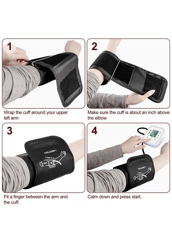 Generic - Blood Pressure Monitor for Home Use Extra Large Cuff Automatic Upper Arm Digital Blood Pressure Machine,Large Display with LED Background Light (White-Upper Arm) - Image 1