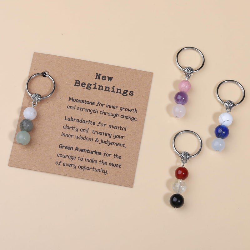 GINAZL Good Luck Keychain Gift, Natural Crystals Keychain Lucky Charm Luckiness Meaning Keychains Accessory Lucky Souvenir Friendship Good Luck in Examination Positivity Gifts (GL) - Image 4