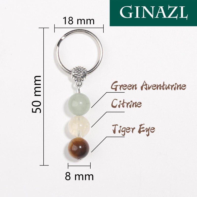 GINAZL Good Luck Keychain Gift, Natural Crystals Keychain Lucky Charm Luckiness Meaning Keychains Accessory Lucky Souvenir Friendship Good Luck in Examination Positivity Gifts (GL) - Image 2