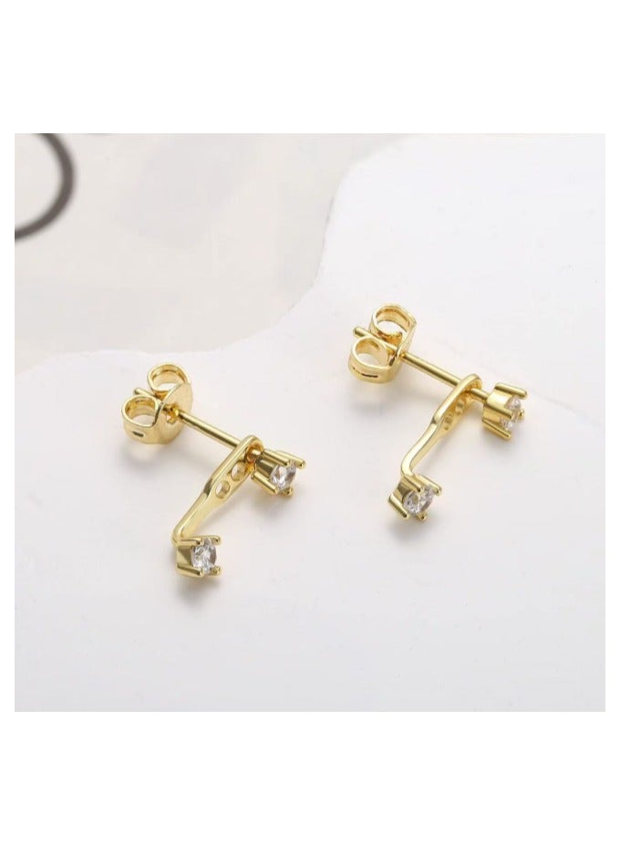3 Pairs Hypoallergenic Zircon Earrings - Electroplated Stud Hoop Cartilage Earrings Set - Image 5