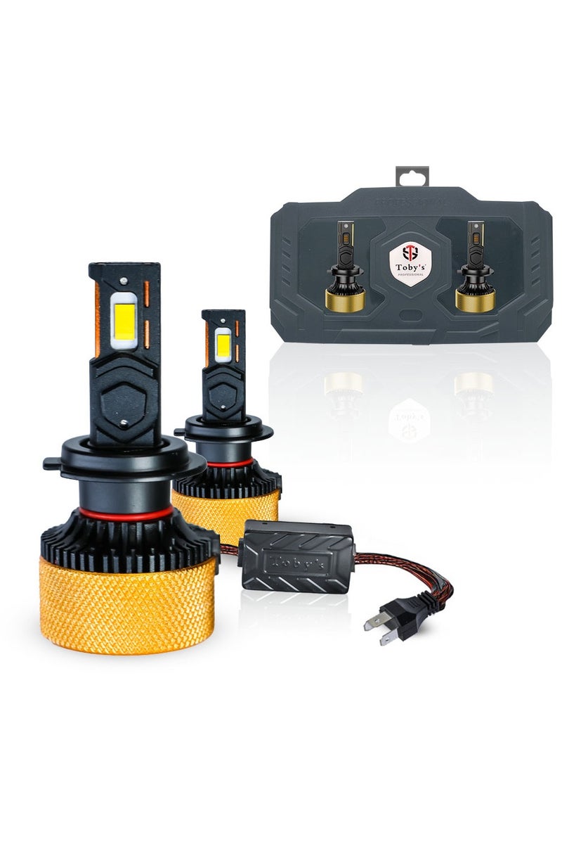 توبيز مصابيح أمامية LED فائقة السطوع EC-75 H7 من توبي، قطعتان، 15000 لومن، 150 واط/زوج، مقاومة للماء IP65، تبريد مزدوج من أنابيب النحاس، وناقل حركة ذكي للقيادة الليلية الشاقة - Image 1