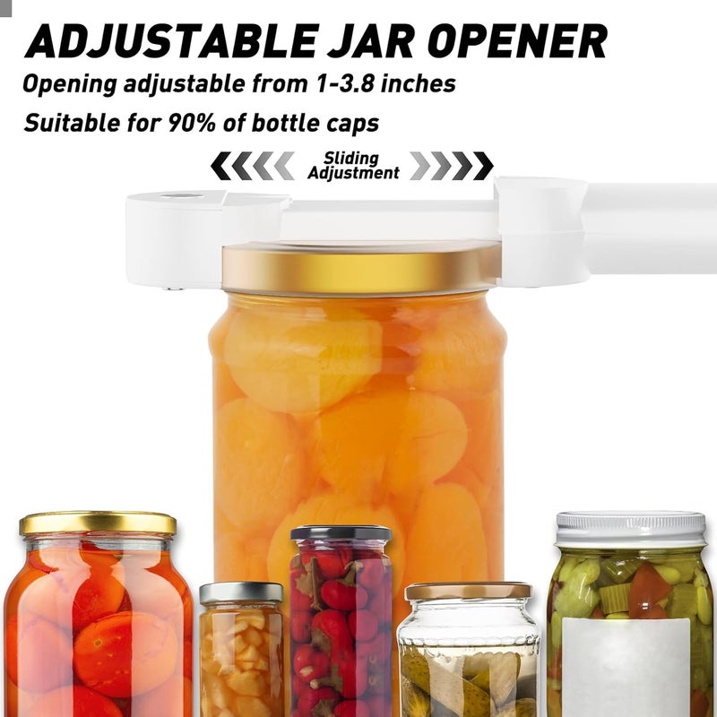 Banyaa Jar Opener Bottle Opener for Seniors with Arthritis, Multi Retractable Magnetic Can Opener, Jar Grippers for Opening Jars, Kitchen Gadgets for Weak Hands and Senior Arthritis (White) - Image 2