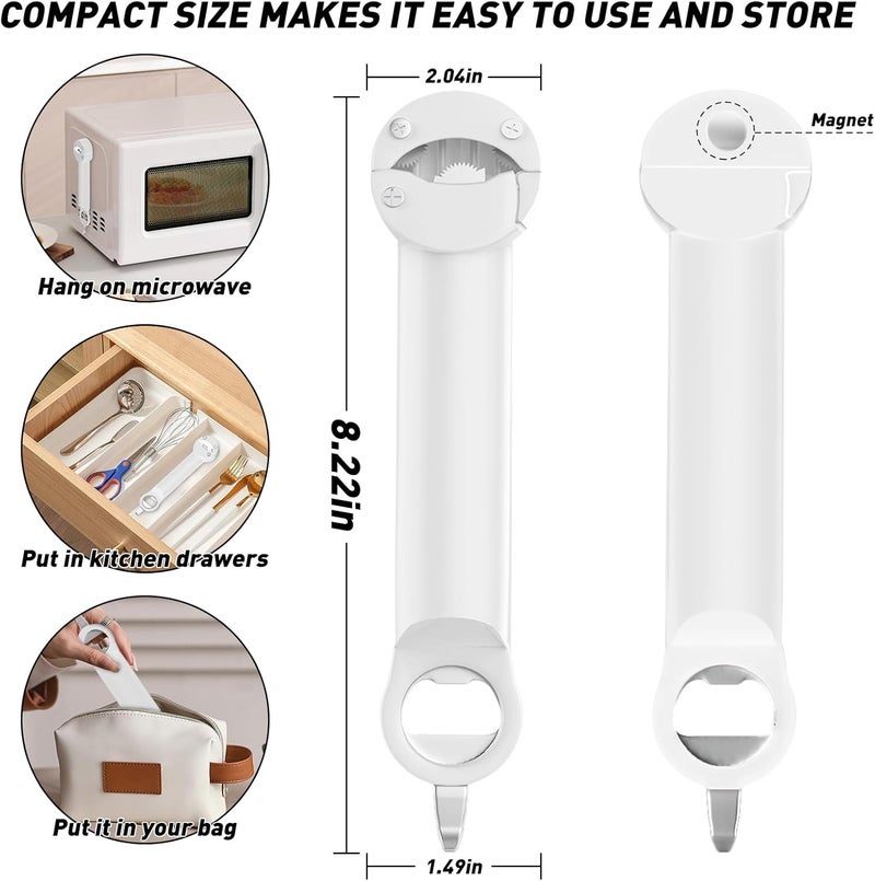 Banyaa Jar Opener Bottle Opener for Seniors with Arthritis, Multi Retractable Magnetic Can Opener, Jar Grippers for Opening Jars, Kitchen Gadgets for Weak Hands and Senior Arthritis (White) - Image 5