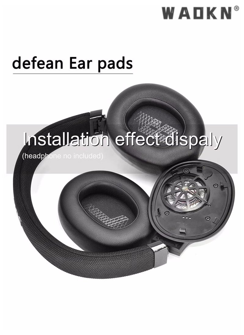 WAOKN Ear Cushion Memory Foam Ear Pads Replacement Earphone Sleeves Earmuffs Sponge Covers Compatible with JBL E65 E65BTNC / Duet NC / Live 650BTNC Live 660 BTNC Headphone ( Black )  - Image 2