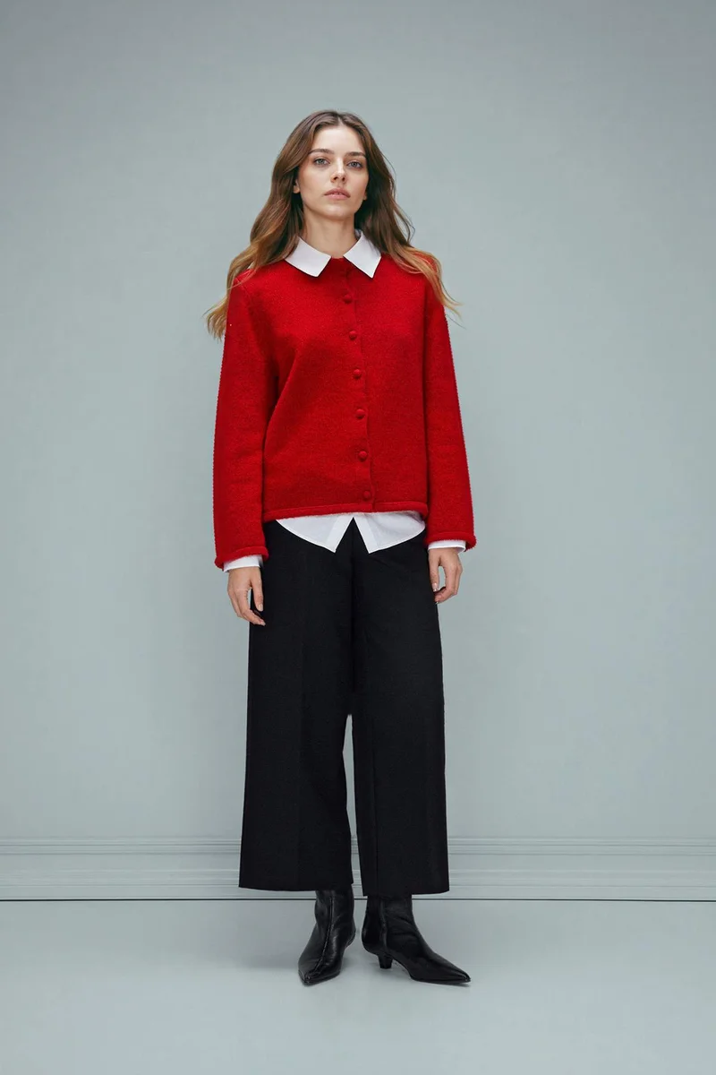 ديفاكتو Regular Fit Crew Neck Knitwear Cardigan