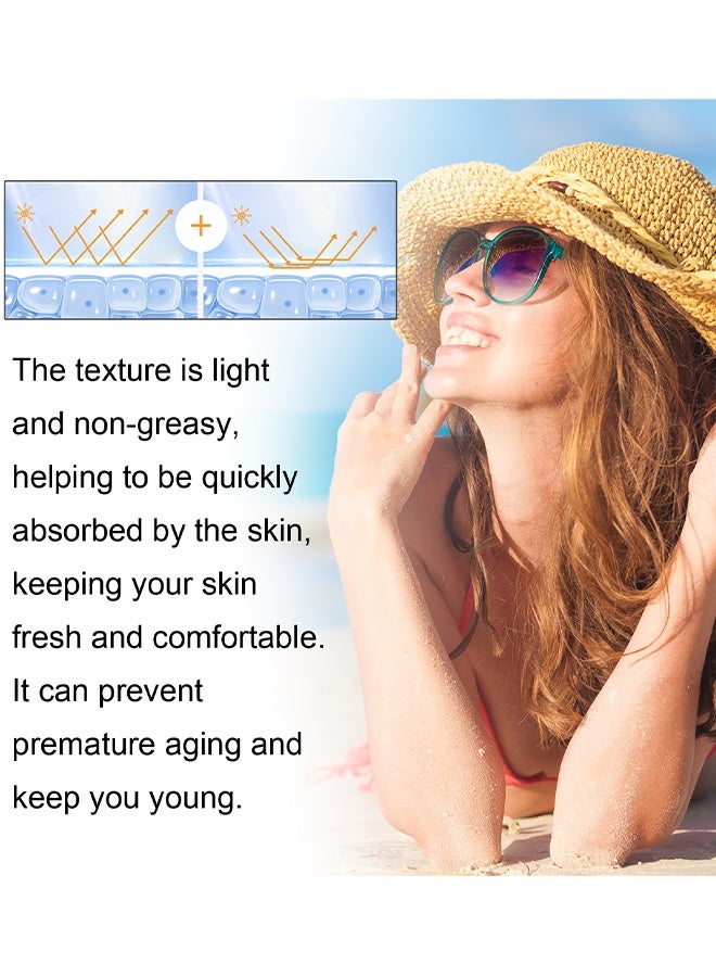 OUHOE UVB/UVA Protection Sunscreen Lotion,BODY & FACE Sunscreen Lotion,Vitamin E SPF 100 UVA/UVB Protection,Very Water & Sweat Resistant Lightweight ,Non Greasy Quick Absorption Protection from Skin burn Damage 50G - Image 4