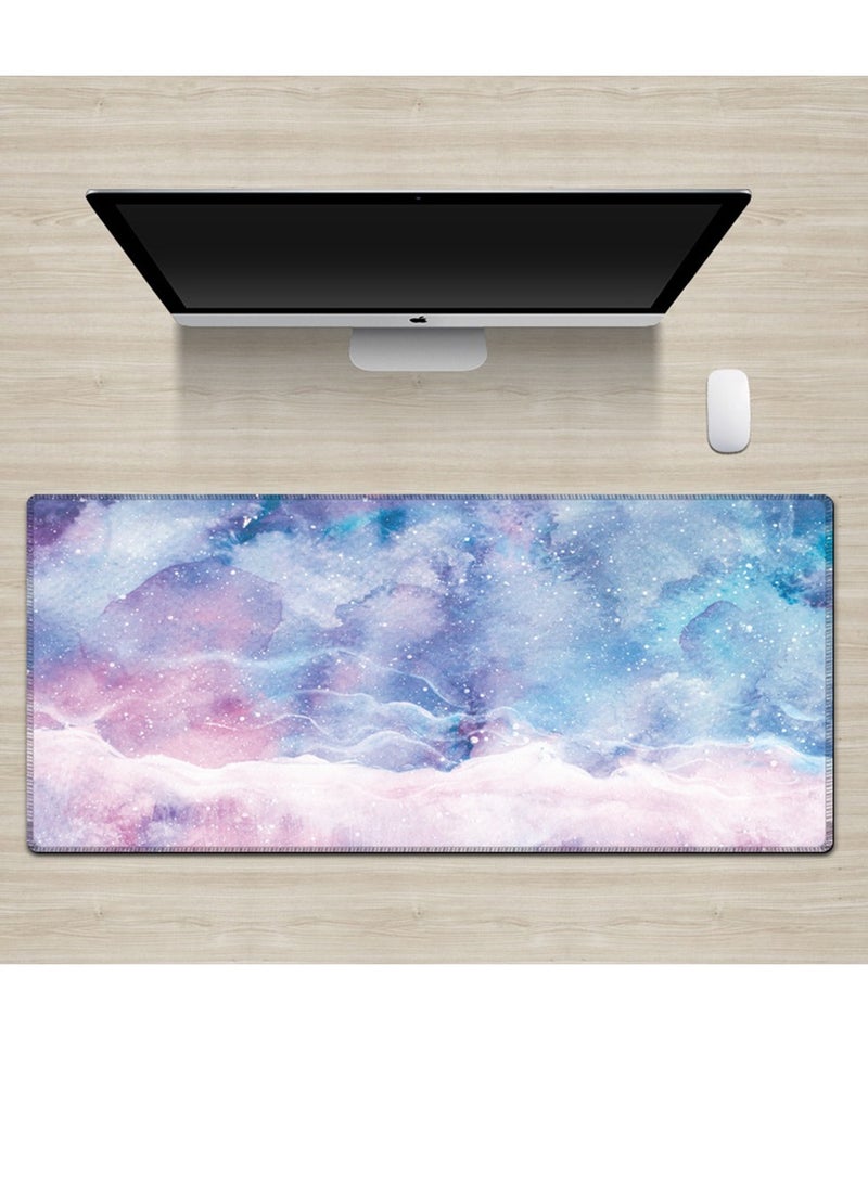 حجم كبير مكافحة الانزلاق الماوس حصيرة للعبة والمكتب الناعمة نجوم السماء المطبوعة كبيرة الحجم الغسيل الرياضات الإلكترونية غرفة المكتب وسادة لوحة المفاتيح والماوس وسادة 30 * 80 سم - Image 1