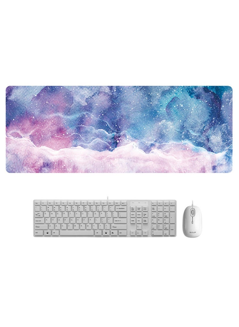 حجم كبير مكافحة الانزلاق الماوس حصيرة للعبة والمكتب الناعمة نجوم السماء المطبوعة كبيرة الحجم الغسيل الرياضات الإلكترونية غرفة المكتب وسادة لوحة المفاتيح والماوس وسادة 30 * 80 سم - Image 2