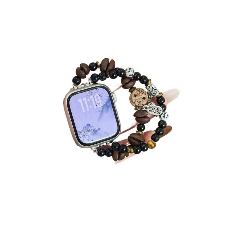 YZL سوار ساعة ذكية سوار راتنج متوافق مع Apple Watch بملاءمة قابلة للتعديل وحزام بديل للاستخدام اليومي باللون أسود قابل للتعديل باللون الأسود - Image 3