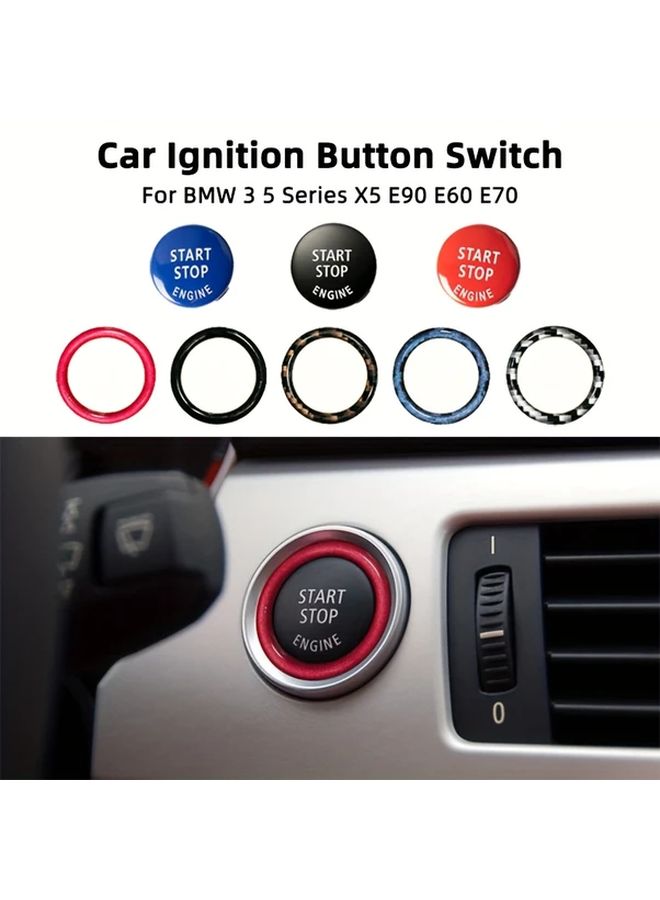 One Touch Start Stop Ignition Button Replacement Ring Bright Red Color Easy Installation - Image 1