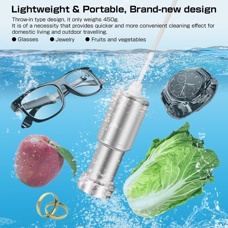 BlumWay BlumWay Jewelry Cleaner Machine,Sonic Cleaner Portable Household Ultrasonic Eyeglass Cleaner, Professional Ultrasonic Cleaning Machine for Jewelry Silver Diamonds Ring Glasses Fruits Vegetable  - Image 4