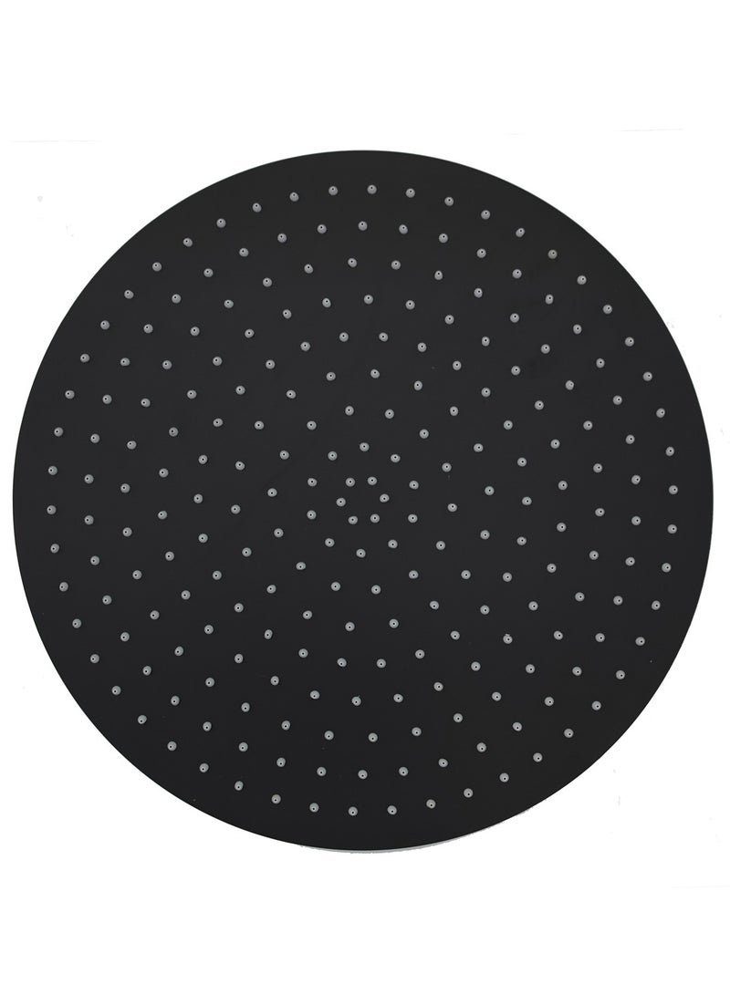Round Rain Shower G1/2 Adjustable Angle High Pressure Shower Head Bathroom Shower Head Polished Black Bathtub Rain Shower Head Replacement 40*40cm - Image 1