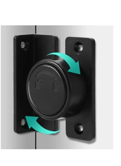 Excefore Door Lock Fixing Latch, 90 Degree Rotating Bolt, Secure Portable Hook Lock Latch, Suitable for Bathroom, Garage, Bedroom, Cabinet, Barn (Black)  - Image 4