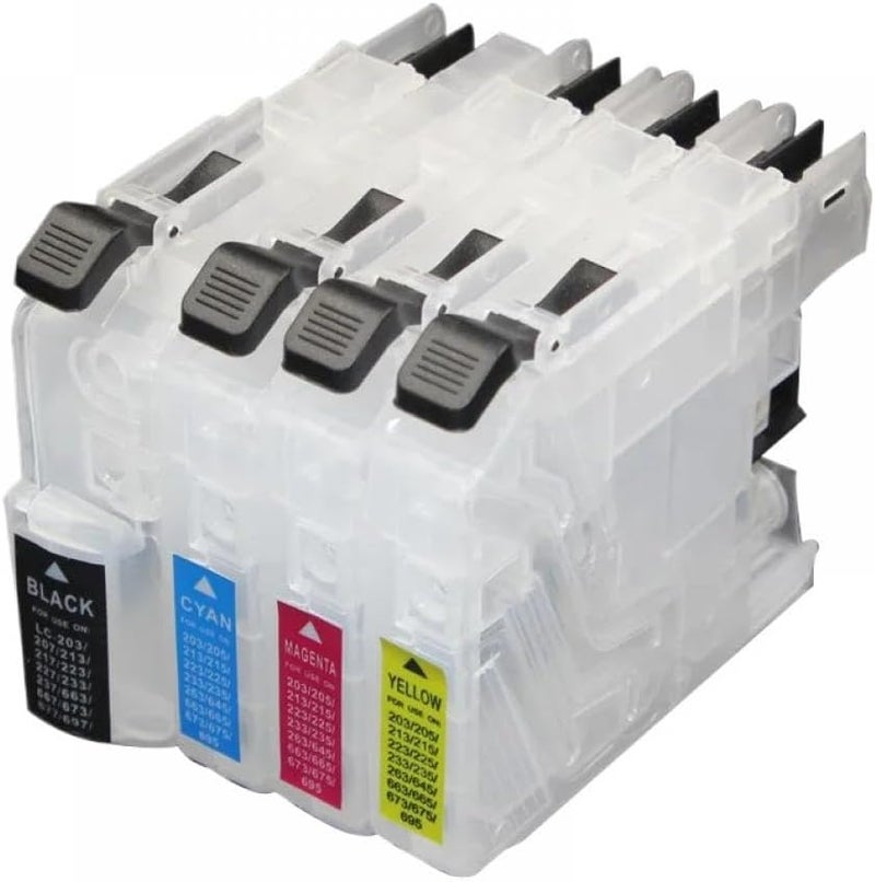 4 حزمة خراطيش حبر قابلة لإعادة التعبئة متوافقة مع Brother MFC J880DW J480DW J460DW J4420DW J485DW J885DW MFC 4320DW - Image 1