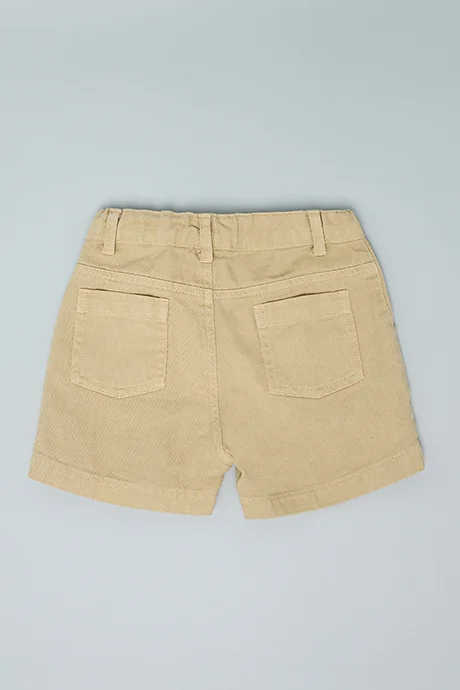 R&B Solid Shorts with Button Closure