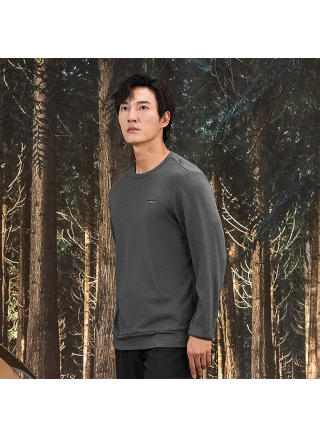 Toread Long-sleeve T-shirt, Autumn And Winter Outdoor Men's Warm Fleece Sweatshirt, Comfortable Elastic Casual Top, Tajjcm91901 - Image 1