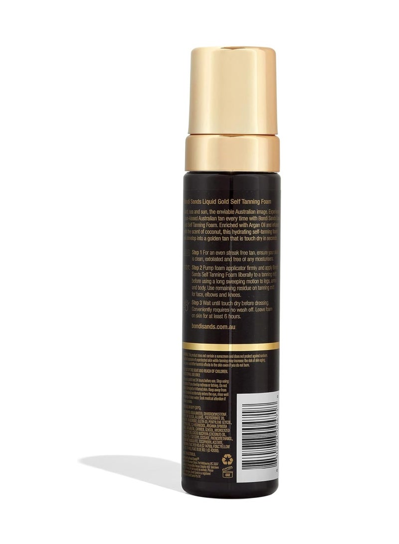 BONDI SANDS Liquid Gold Self Tanning Foam Enriched with Argan Oil Vegan Cruelty Free Coconut Scent 200mL - Image 2