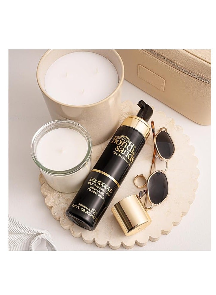 BONDI SANDS Liquid Gold Self Tanning Foam Enriched with Argan Oil Vegan Cruelty Free Coconut Scent 200mL - Image 3