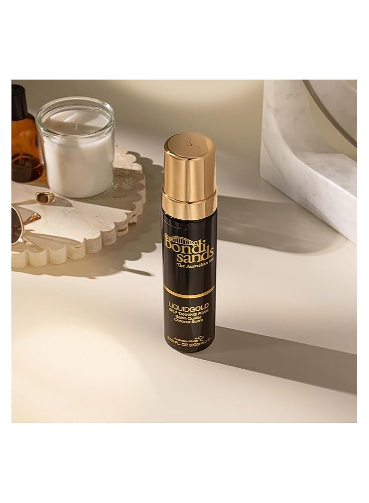 BONDI SANDS Liquid Gold Self Tanning Foam Enriched with Argan Oil Vegan Cruelty Free Coconut Scent 200mL - Image 4