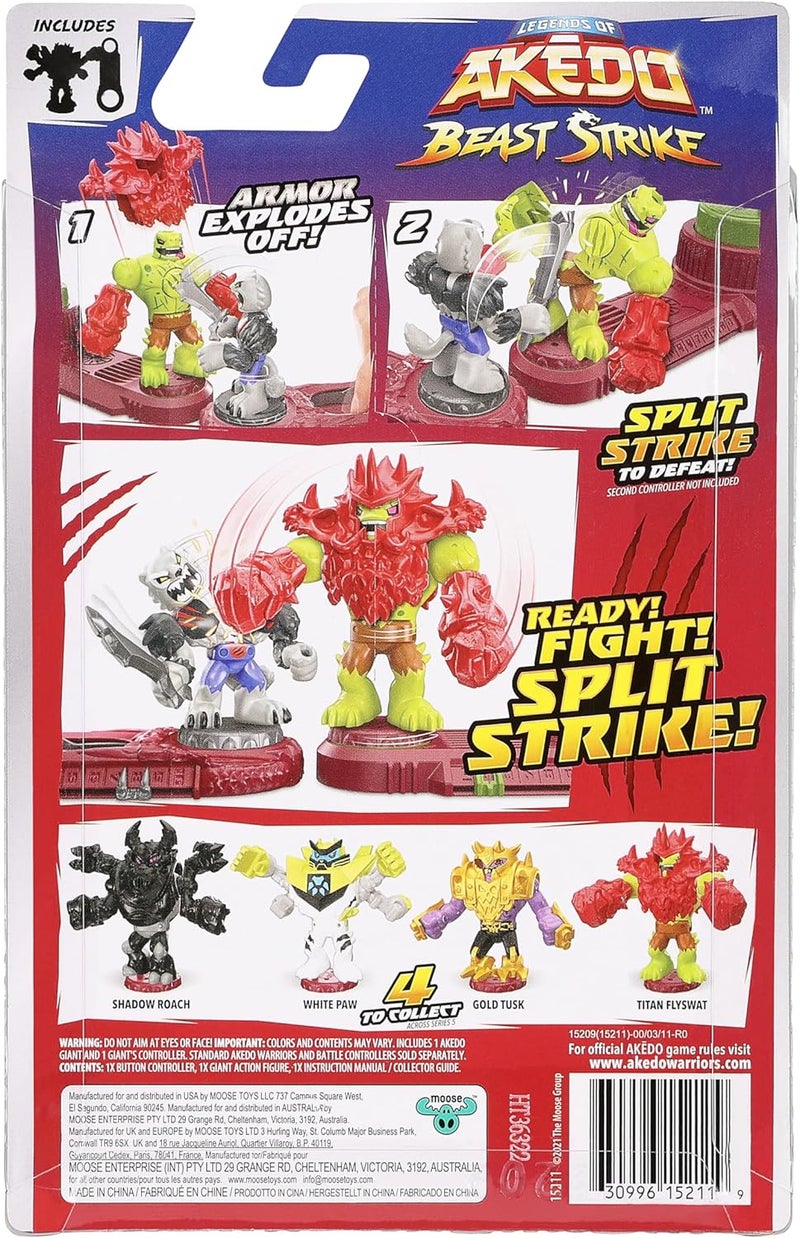 AKEDO Legends of Beast Strike Battling Giant White Paw. Mini Battling Warriors. Armor Explodes Off During Battle. Ready, Fight, Split Strike. Small - Image 3