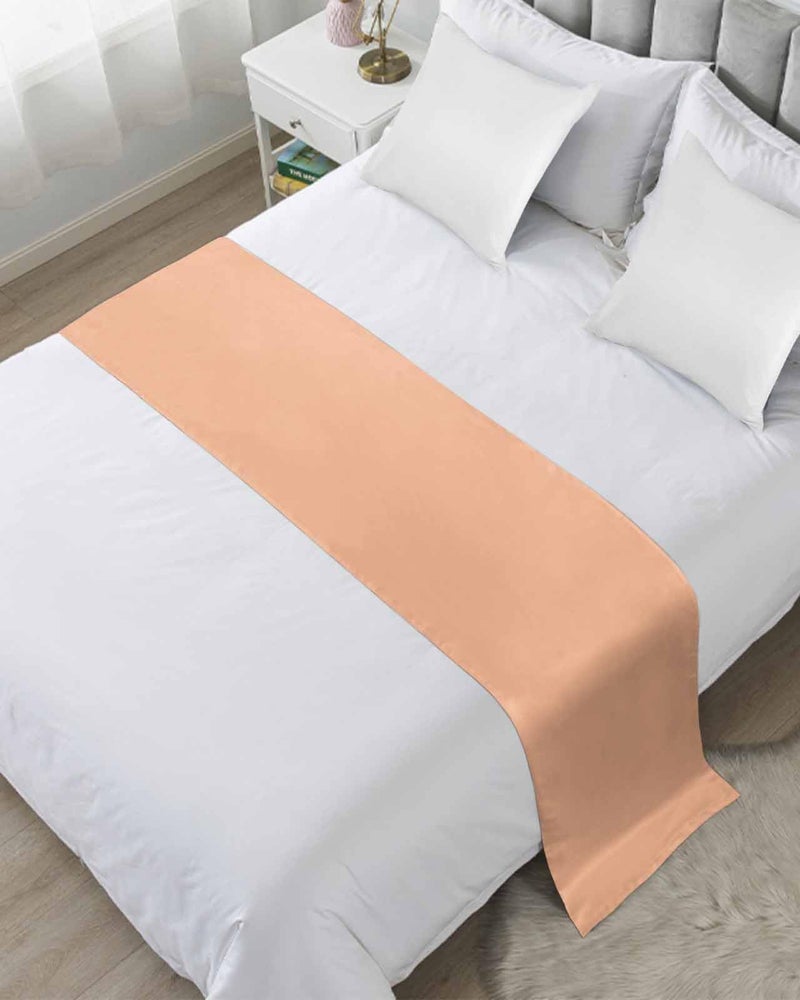 Peach Fuzz Bed Runner 102x20 Inch for Cal King Bed Decorative Throw Foot of Bed - Image 2