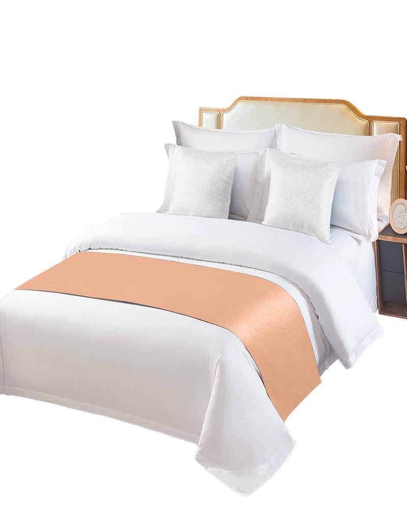 Peach Fuzz Bed Runner 102x20 Inch for Cal King Bed Decorative Throw Foot of Bed - Image 3