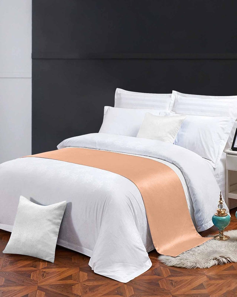Peach Fuzz Bed Runner 102x20 Inch for Cal King Bed Decorative Throw Foot of Bed - Image 4