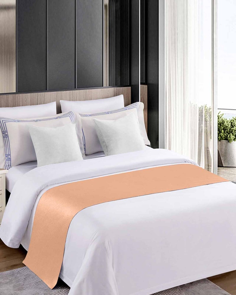 Peach Fuzz Bed Runner 102x20 Inch for Cal King Bed Decorative Throw Foot of Bed - Image 5