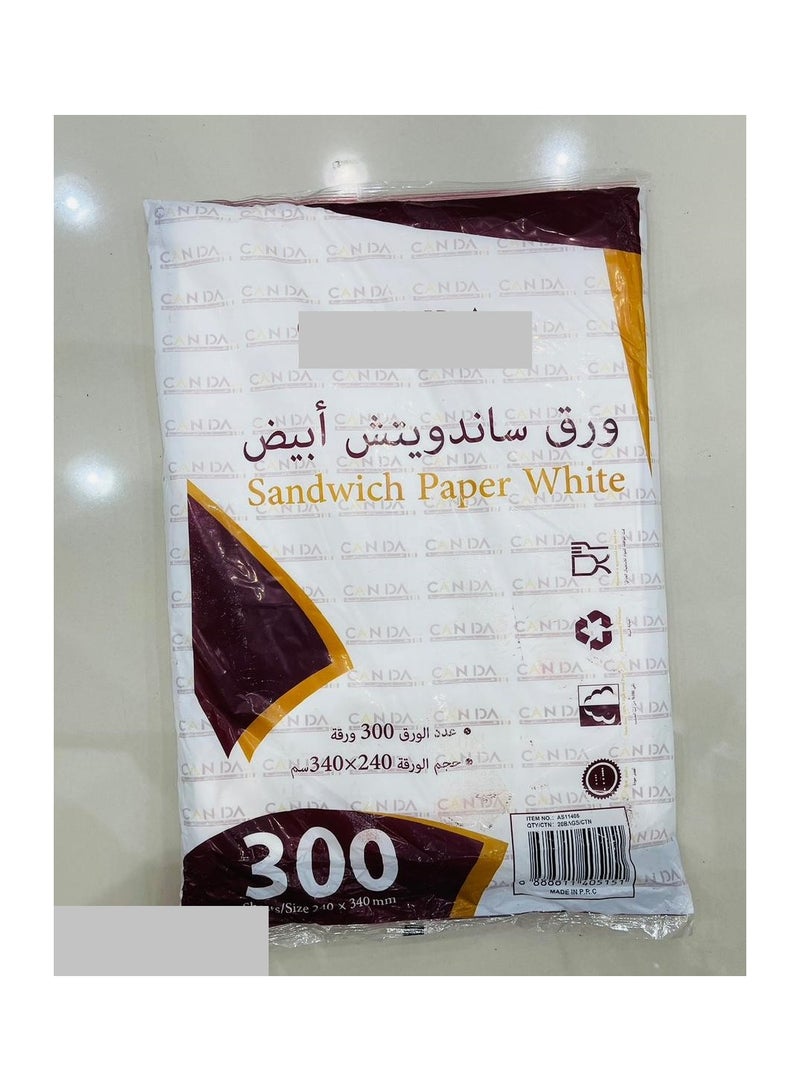 ورق لف السندوتشات ابيض 300 ورق 